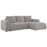 ECKSOFA MONIVA Hellgrau Strukture - Rechts - Hellgrau/Schwarz, Textil (266/164cm) - MKS