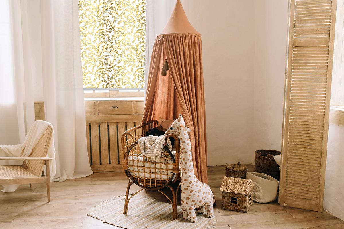 INNENROLLO - Fensterrollo - Rollo - 80x140 cm - Goldene Zweige - Gelb, Kunststoff (80/140/0.5cm) - TULUP