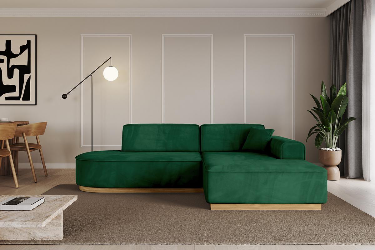 ECKSOFA Ottomane Rechts IREA-L1-v2 - 234x171x83 cm Grün - Grün, Holzwerkstoff/Textil (171/234cm) - ALTDECOR