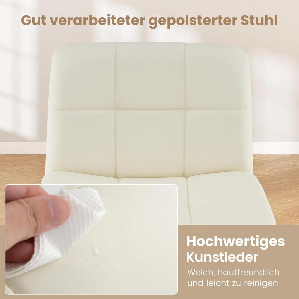 BÜROSTUHL Beige - Beige, Kunststoff (69/89/64cm) - COSTWAY