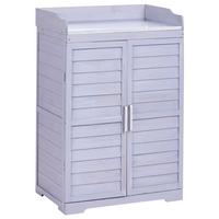 PFLANZTISCH 67/100 cm Tannenholz Grau Tereville - Dunkelgrau/Weiß, Holz - Beliani