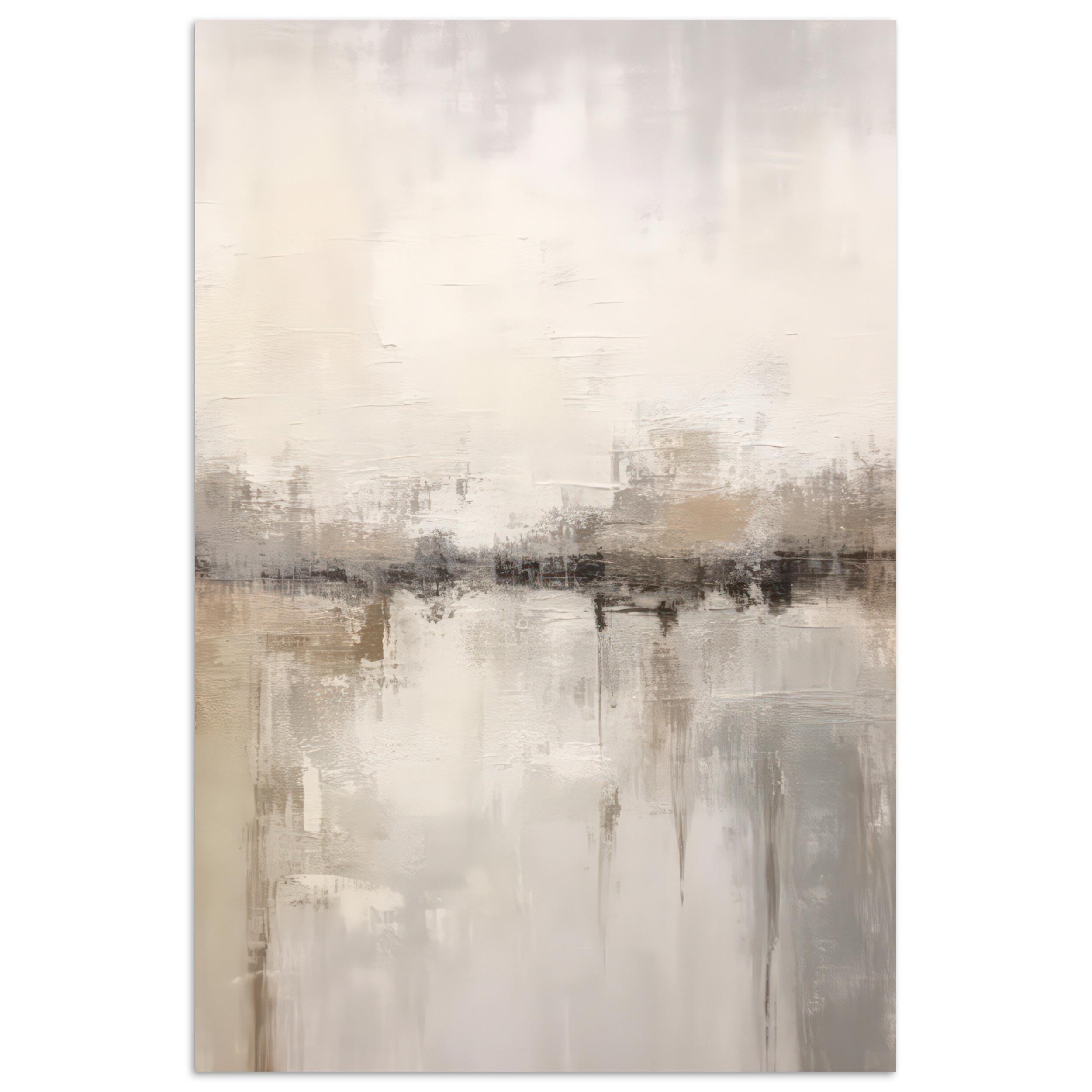 POSTER Moderne Kunst - Abstrakt - Beige Wandbild Schlafzimmer 80x120 cm - Beige, Papier (80/120/0.1cm) - MuchoWow