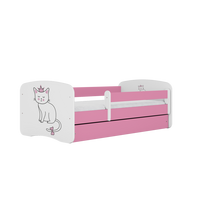 KINDERBETT Katze mit Schublade 140/70 80/61/144 - Rosa, Holzwerkstoff (70/140cm) - RAUMHIRSCH FURNITURE