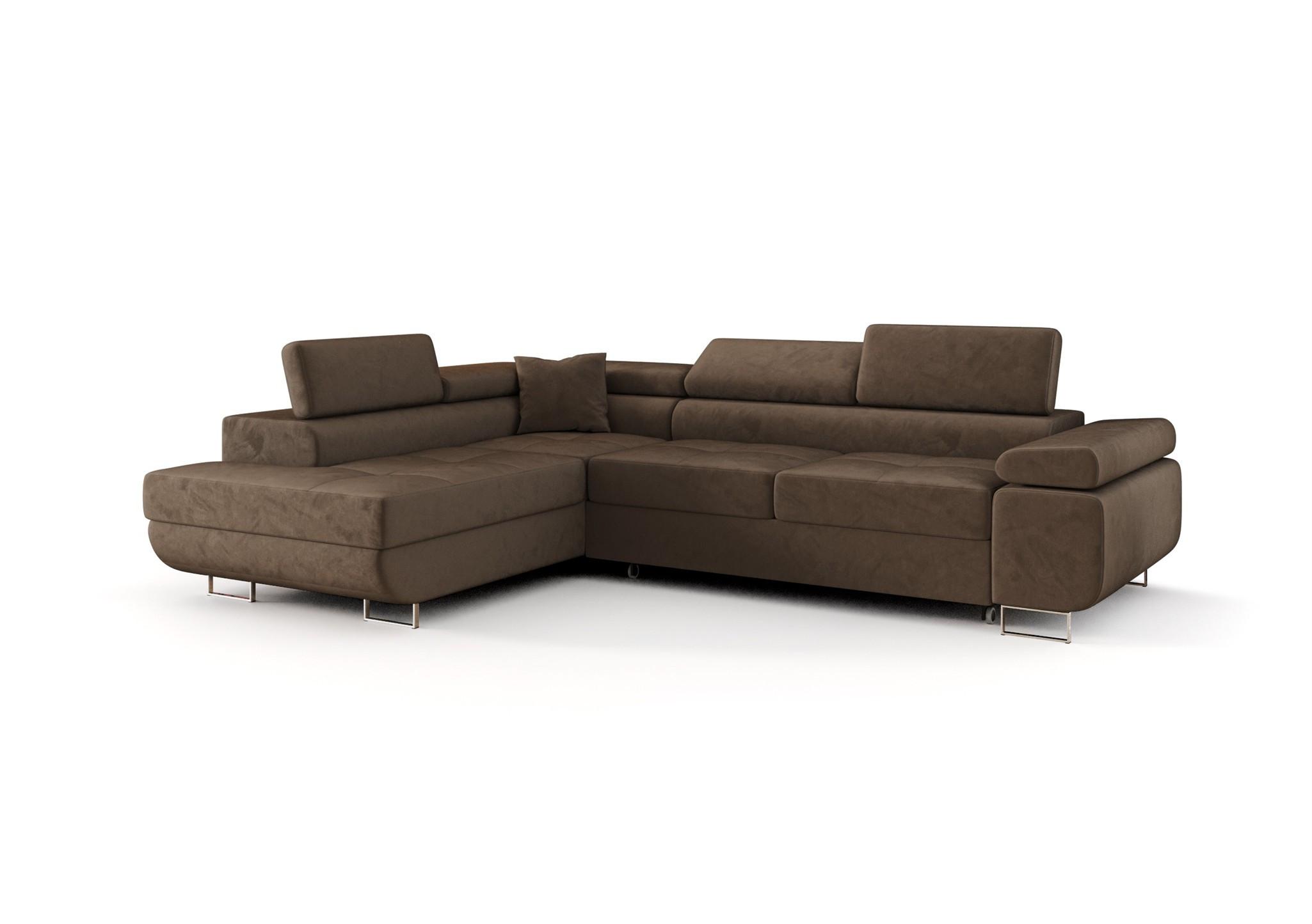 ECKSOFA Monaro Mit Schlaffunktion - Braun, Holzwerkstoff/Textil (202/275cm) - Fun Möbel