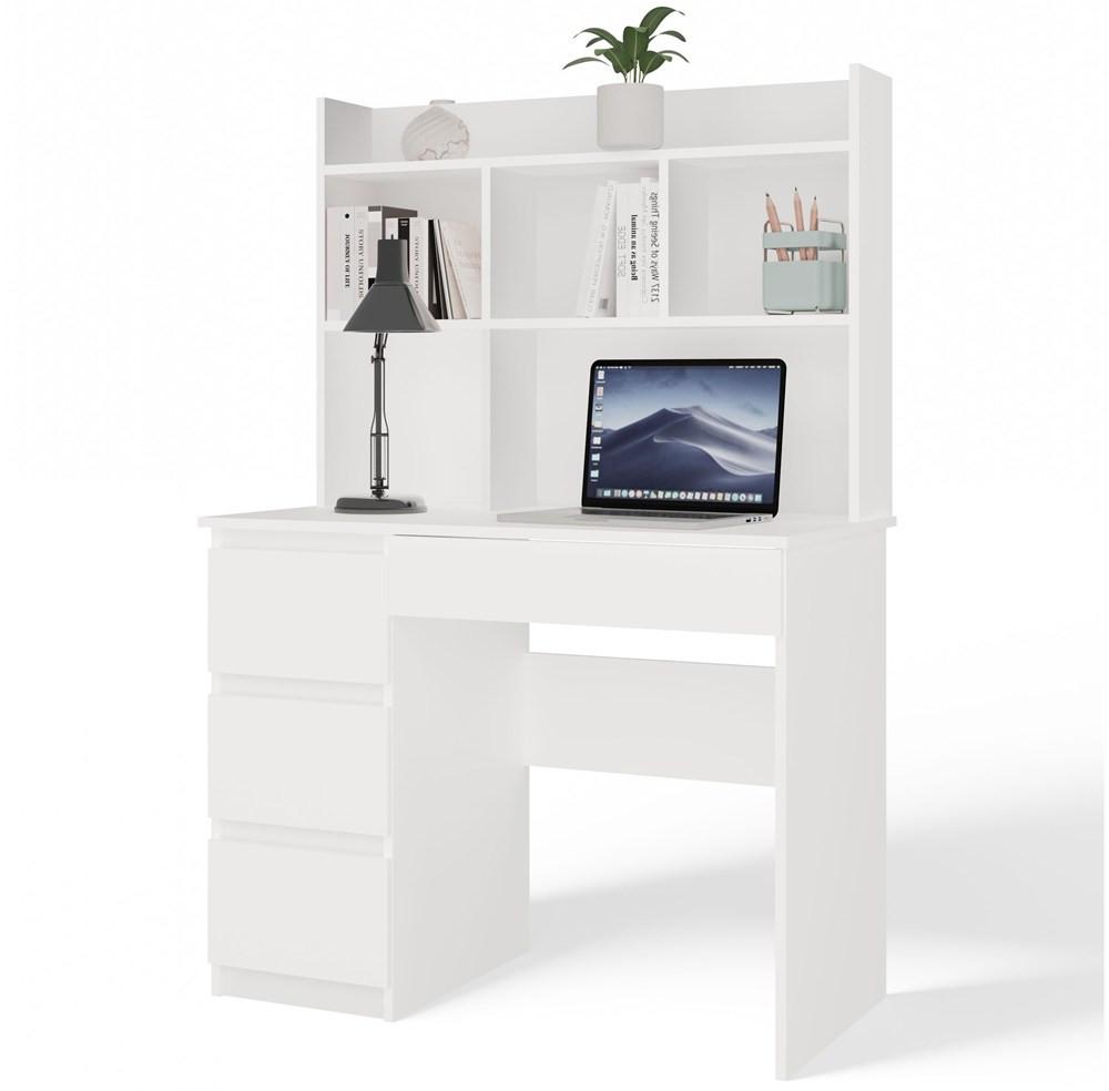 SCHREIBTISCH Weiß 98/146/52 - Weiß, Holzwerkstoff (90/50/146cm) - RAUMHIRSCH FURNITURE