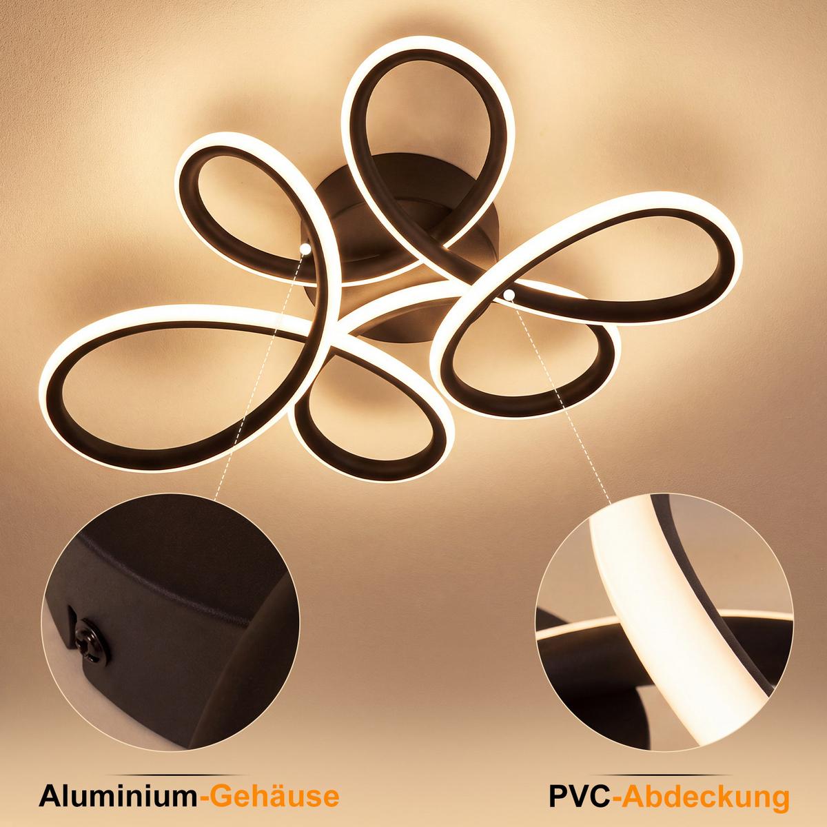 LED DECKENLEUCHTE Cyvith 36/25/8.5 cm - Schwarz, Kunststoff/Metall (36/25/8.5cm) - ZMH