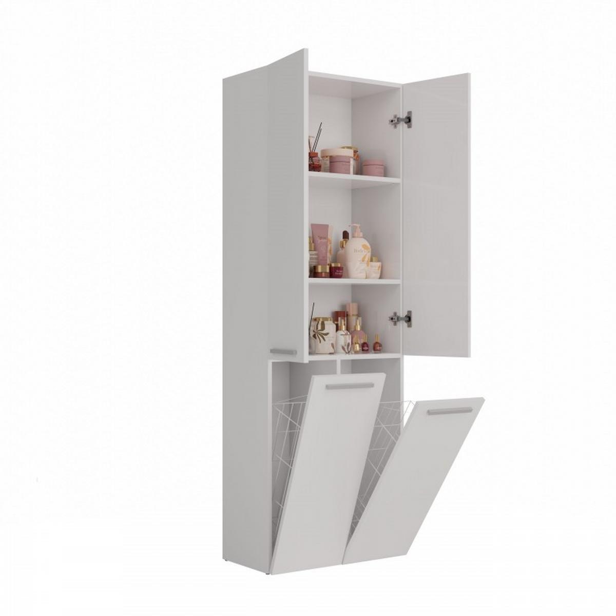 BADEZIMMERSCHRANK Weiß 60/174/30 - Weiß, Holzwerkstoff (60/174/30cm) - RAUMHIRSCH FURNITURE