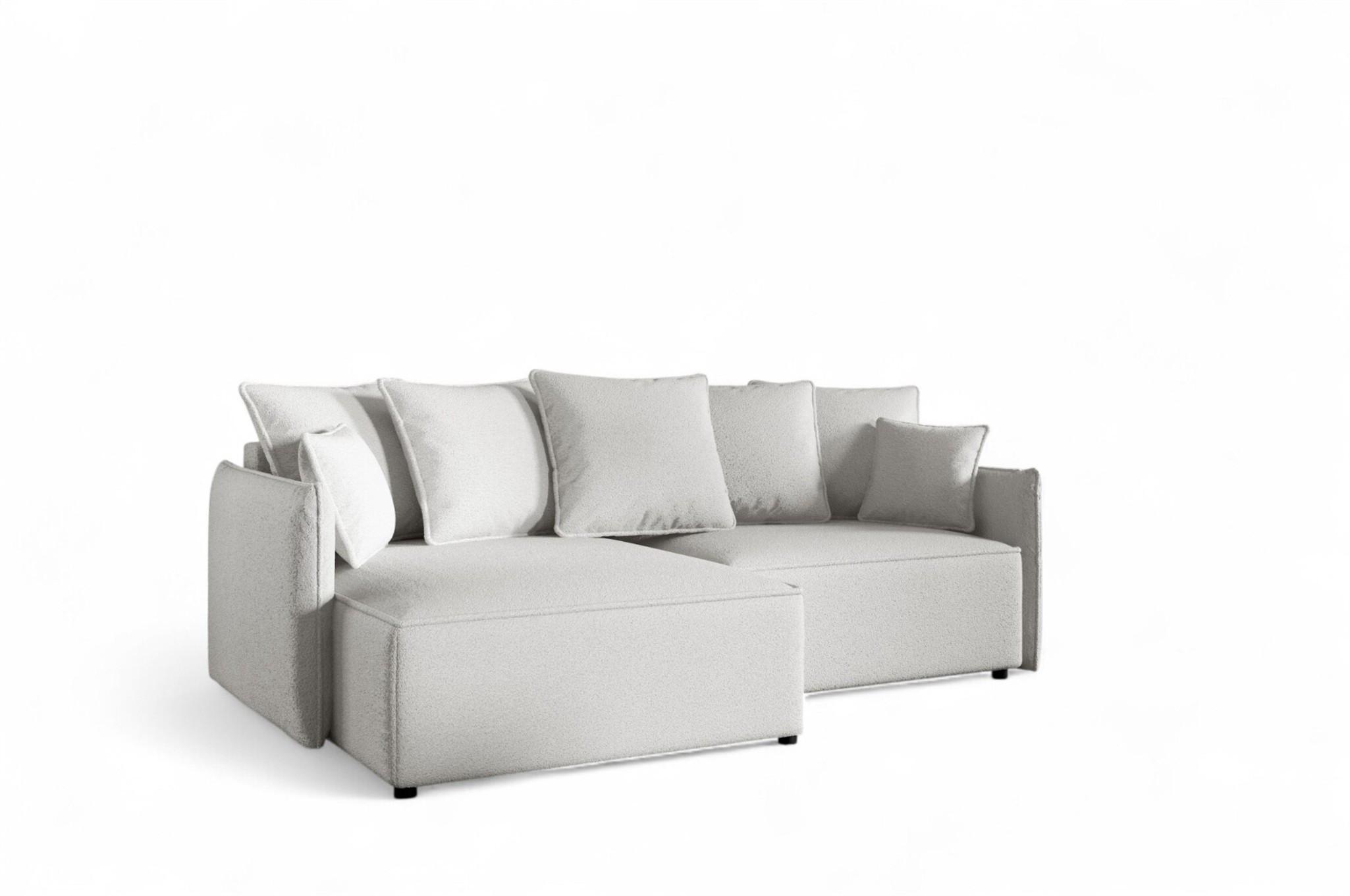 ECKSOFA Minea Mit Schlaffunktion - Creme, Holzwerkstoff/Textil (221/153cm) - Fun Möbel