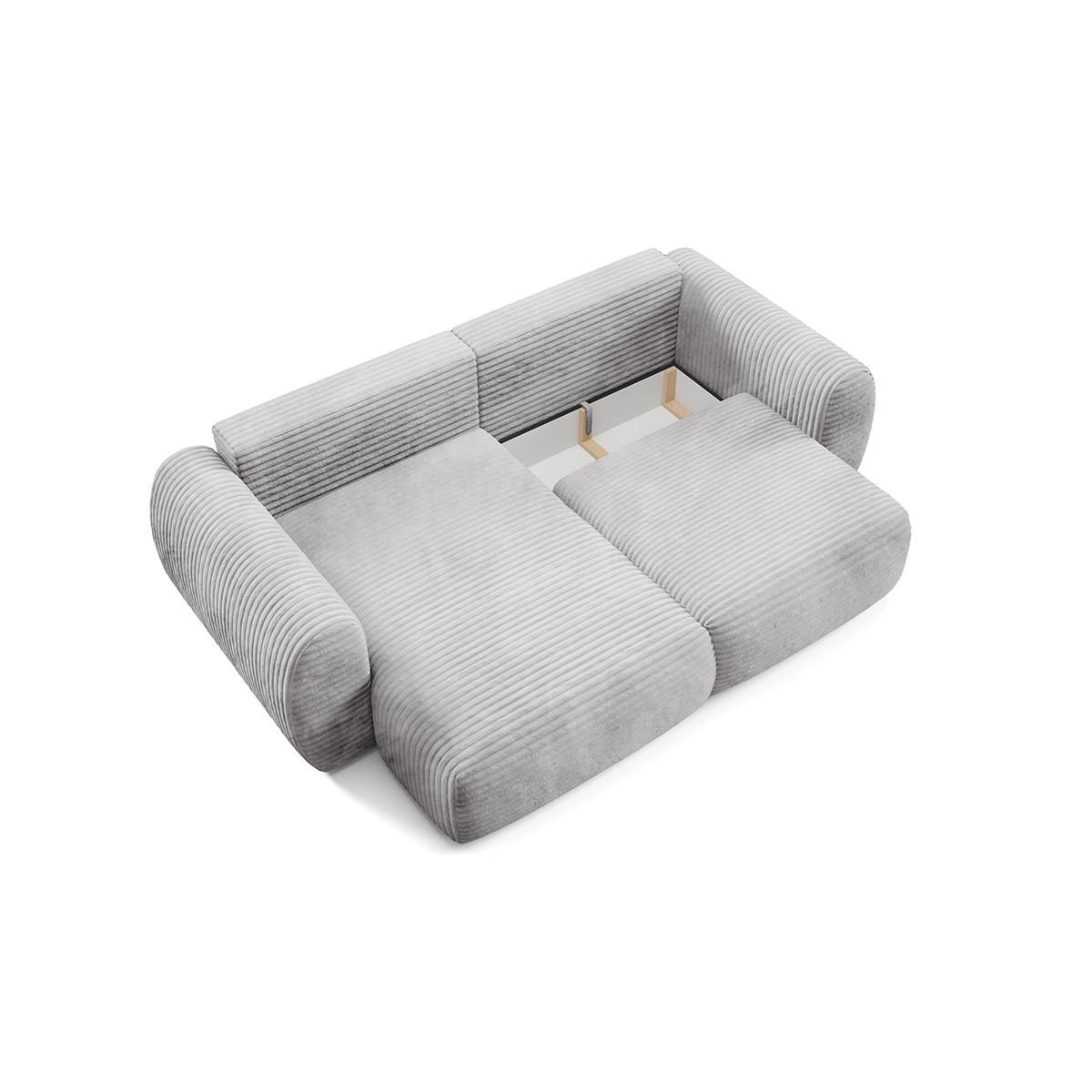 ECKSOFA Camilla 3 Sitzplätze Hellgrau - Grau, Holz (270/165cm) - Petits-meubles