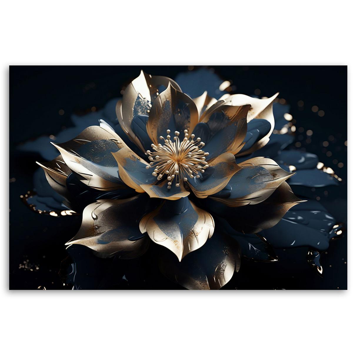 KUNSTDRUCK Gold 120/80 cm - Goldfarben, Textil (120/80cm) - KUNSTLOFT