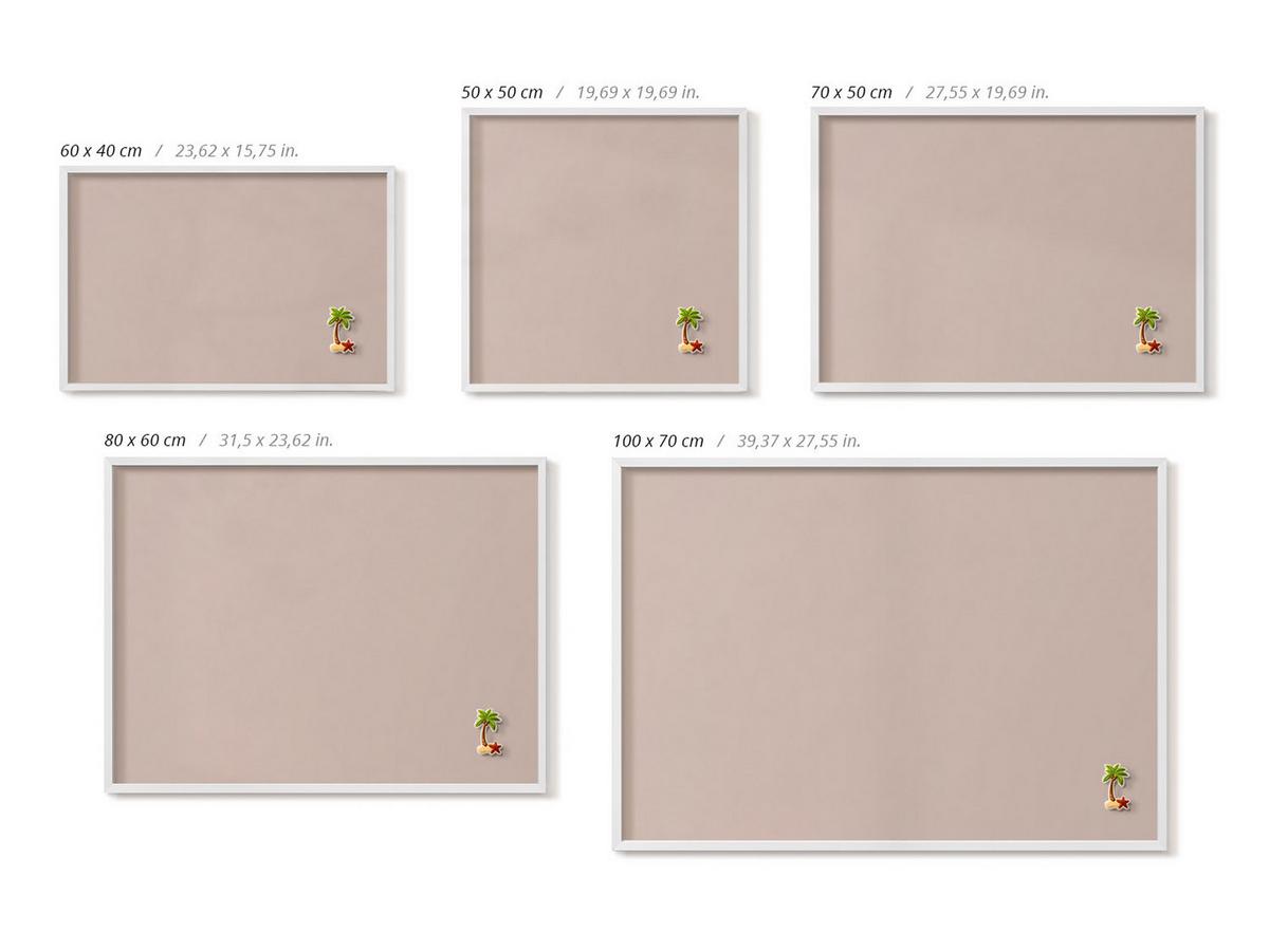 MAGNETTAFEL 80x60 cm Weißer Rahmen Puderrosa Beige - Dunkelrosa, Metall (80/60/0.4cm) - TULUP