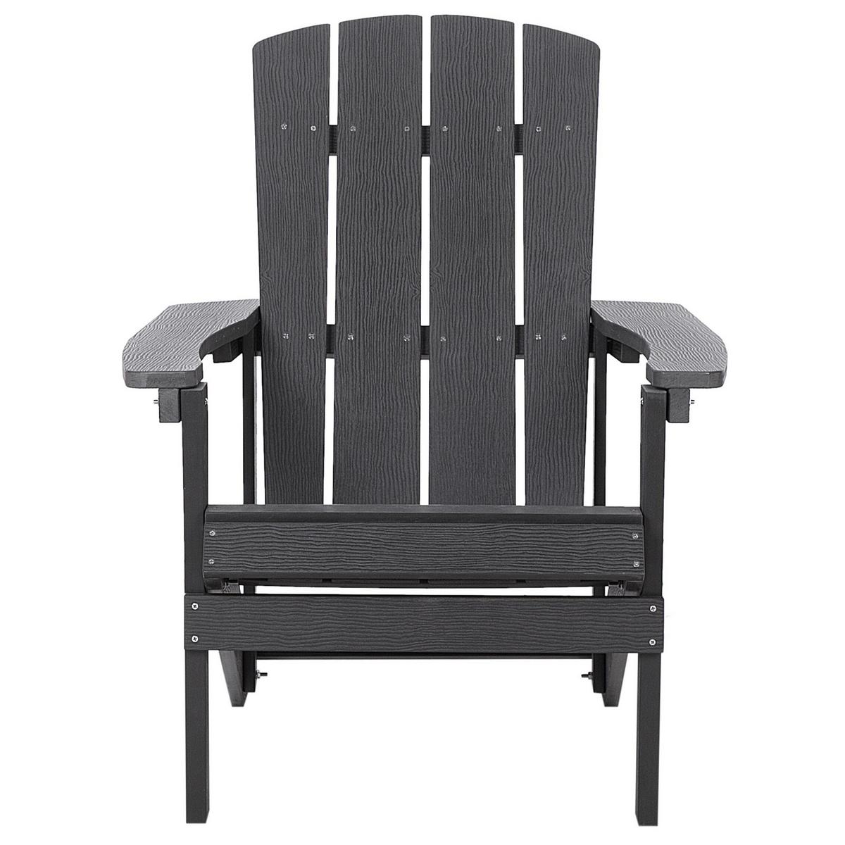 GARTENSTUHL Kunstholz dunkelgrau Adirondack - Dunkelgrau, Kunststoff (75/88/88cm) - Beliani