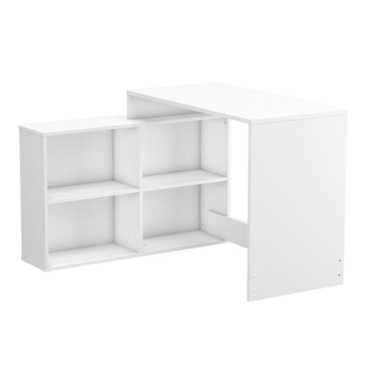 ECKSCHREIBTISCH mit umkehrbarer Ausrichtung, 4 Fächer, L111,9 cm - Corner - Weiß, Holzwerkstoff (51.7/100.7/76.7cm) - Calicosy