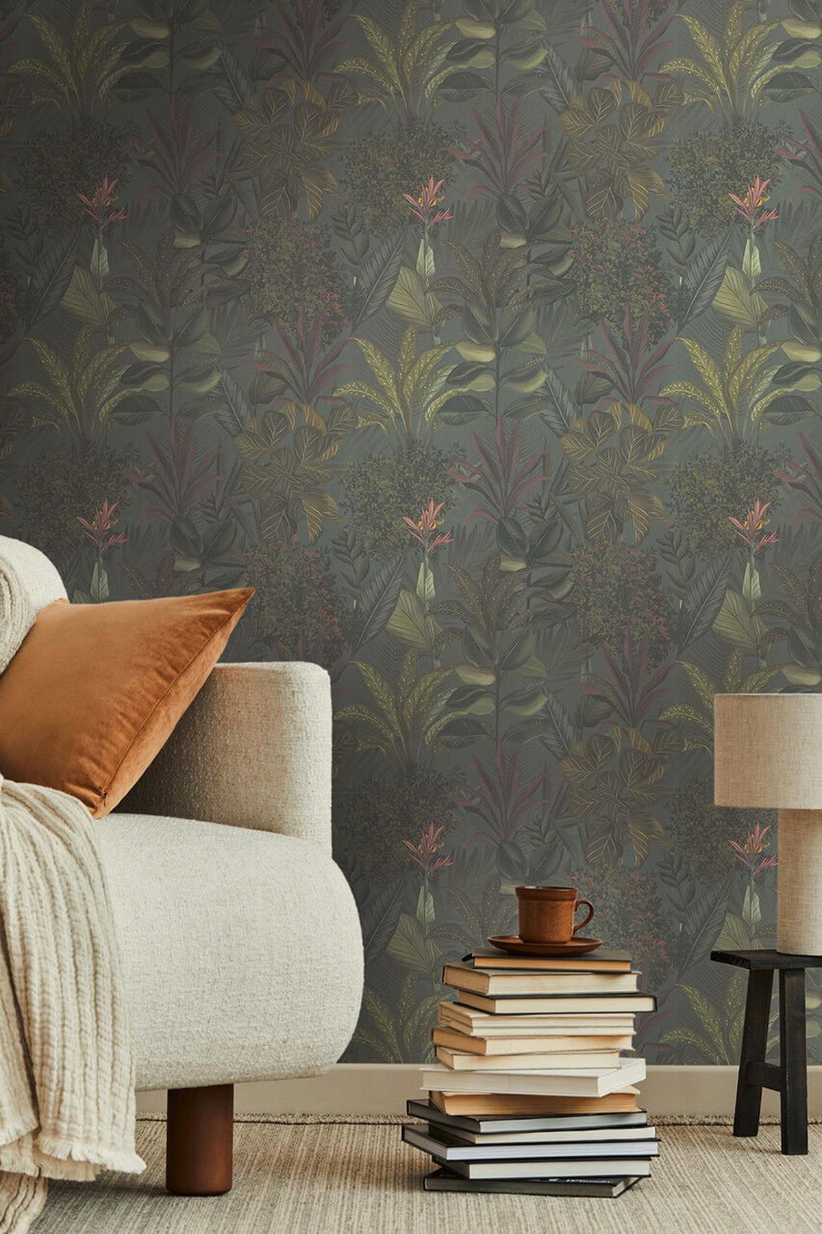 VLIESTAPETE Grün 53/1005 cm - Grau, Textil (53/1cm) - KUNSTLOFT