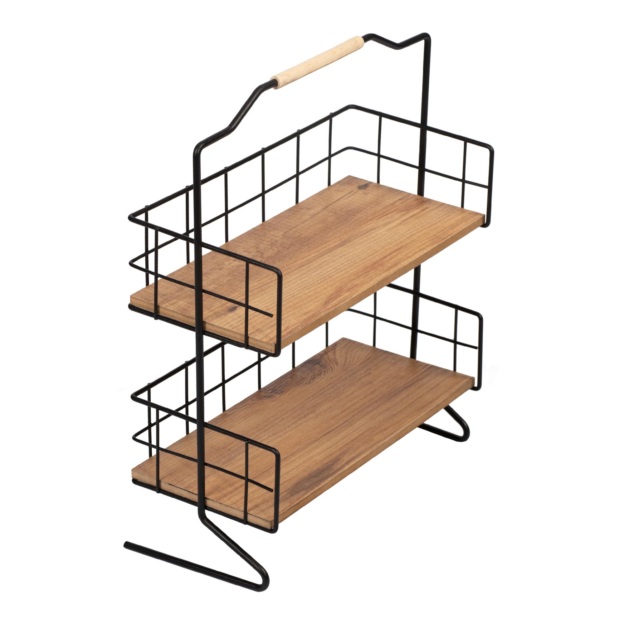 TISCHREGAL Sallingsund - Schwarz/Braun, Holzwerkstoff/Metall (32/41.5/15cm) - [en.casa]
