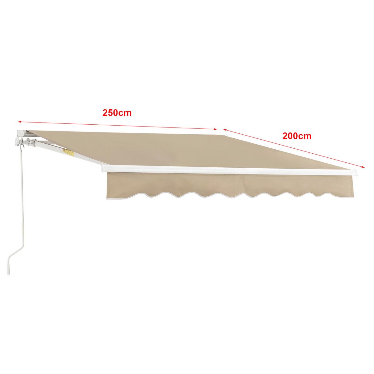 GELENKARMMARKISE Bitonto - Beige, Textil/Metall (250/0.1/200cm) - [en.casa]
