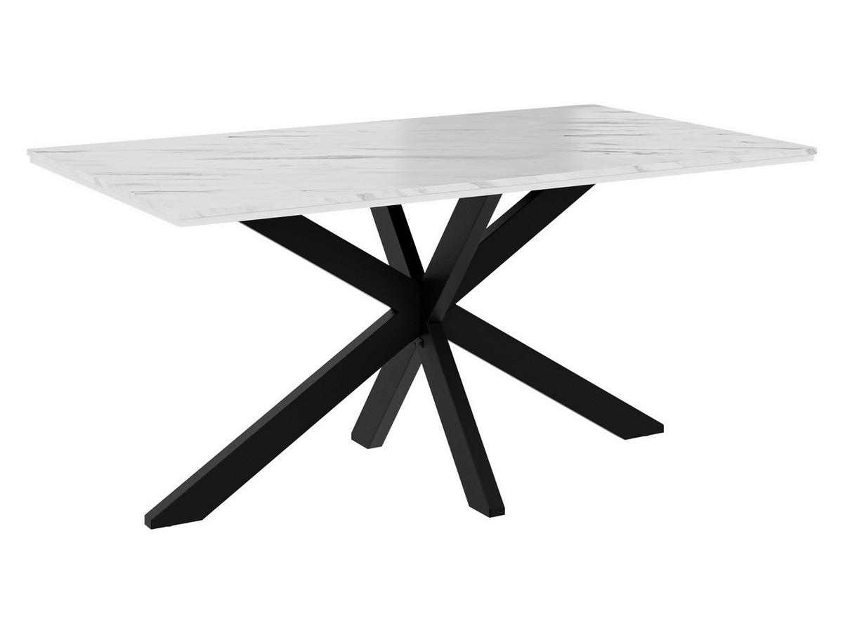 ESSTISCH Wero - Schwarz/Weiß, Holzwerkstoff/Metall (90/160/74cm) - MIRJAN24