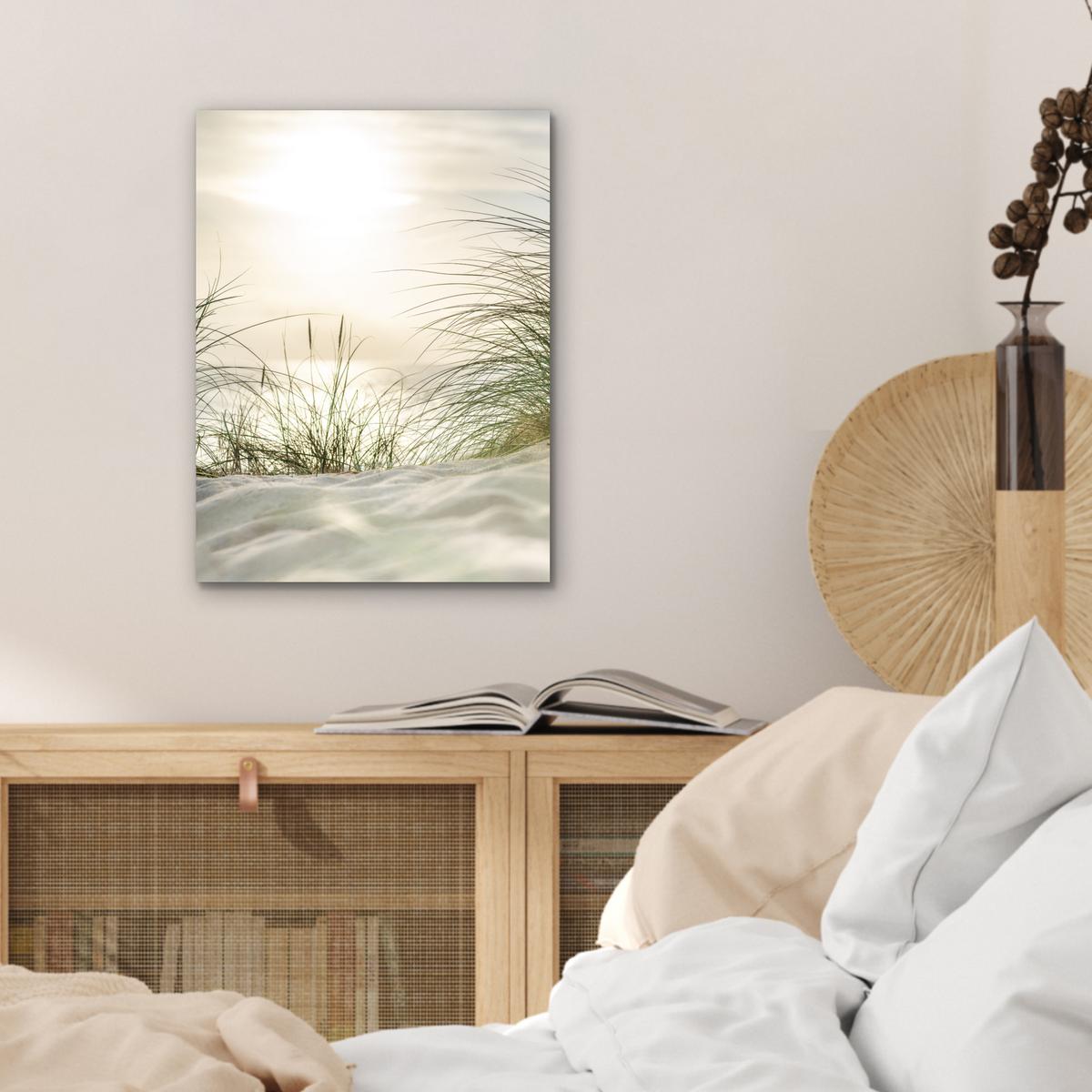 METALLBILD Dünen mit Strandhafer in der Sonne des Nationalparks Schleswig-Holsteinisches Wattenmeer 30x40 cm - Creme, Metall (30/40cm) - MuchoWow