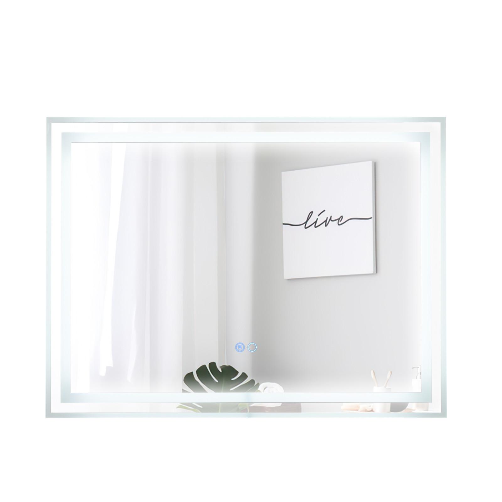 BADEZIMMERSPIEGEL Silber - Silberfarben, Glas (80/3.5/60cm) - COSTWAY