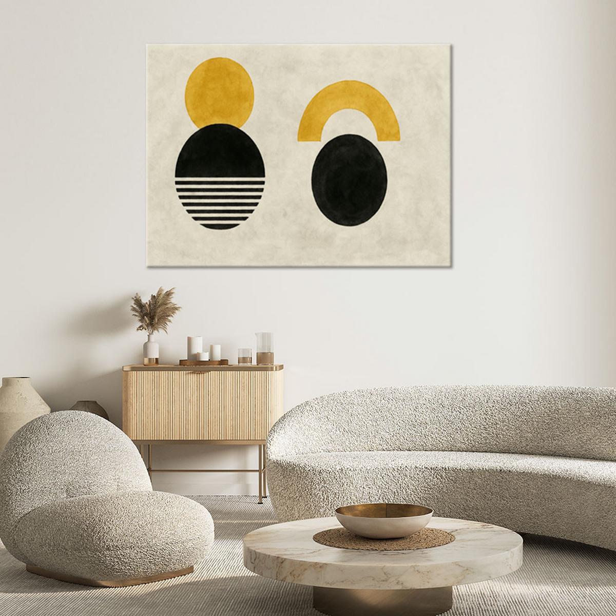 LEINWANDBILD Geometrische Abstraktion Minimalismus 60x40cm - Grau, Textil (60/40cm) - Feeby