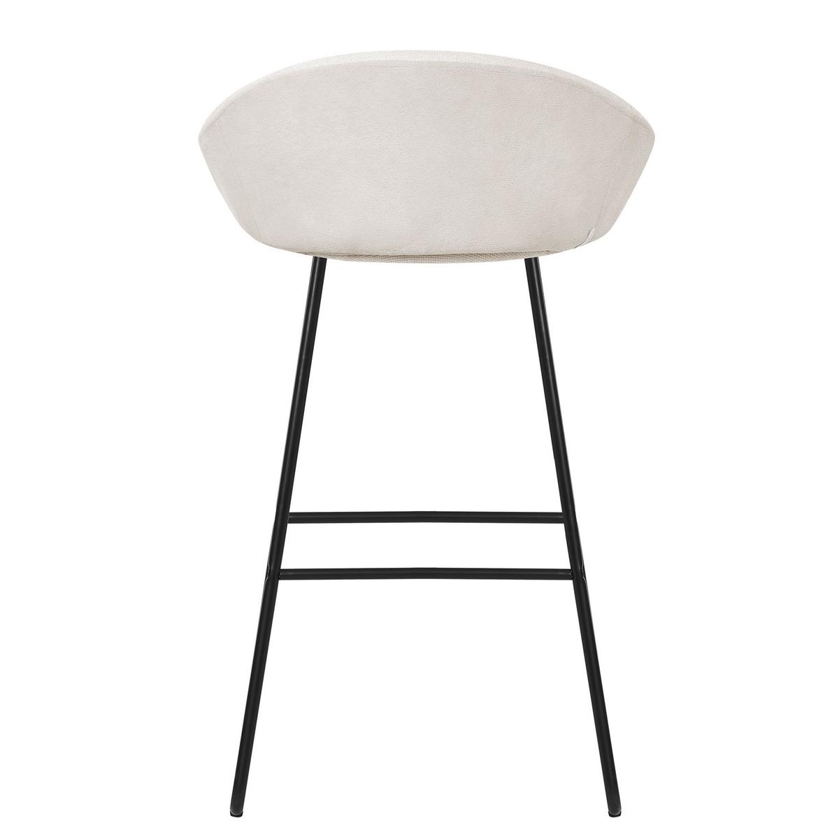 BARHOCKER 4er Set Beige mit Stoffbezug - Beige/Schwarz, Metall (56/94/50cm) - ML-DESIGN