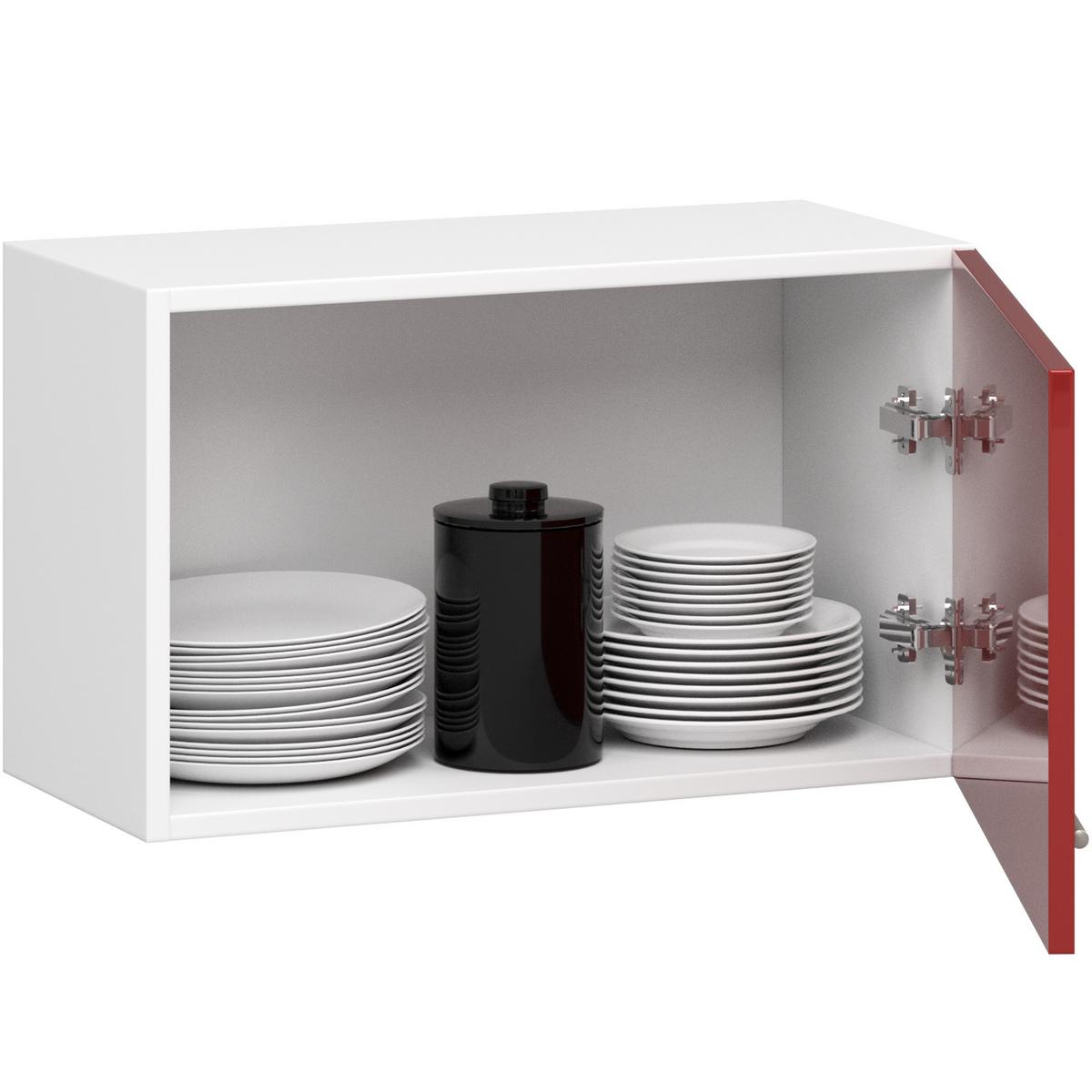 HÄNGESCHRANK Weiß, Rot Glanz 29/60/30 - Rot/Weiß, Holzwerkstoff (60/29/30cm) - RAUMHIRSCH FURNITURE