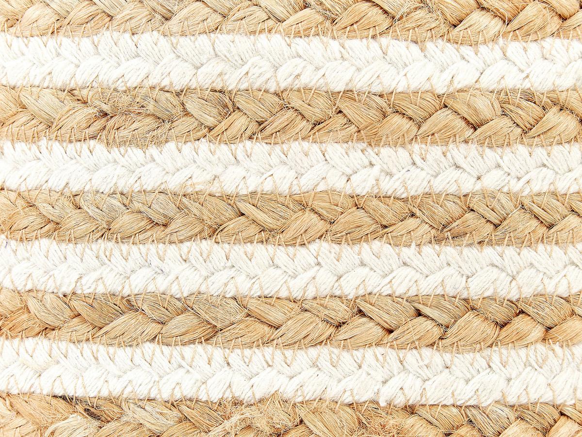POUF Beige Resafa - Beige/Weiß, Naturmaterialien (40/40/40cm) - Beliani