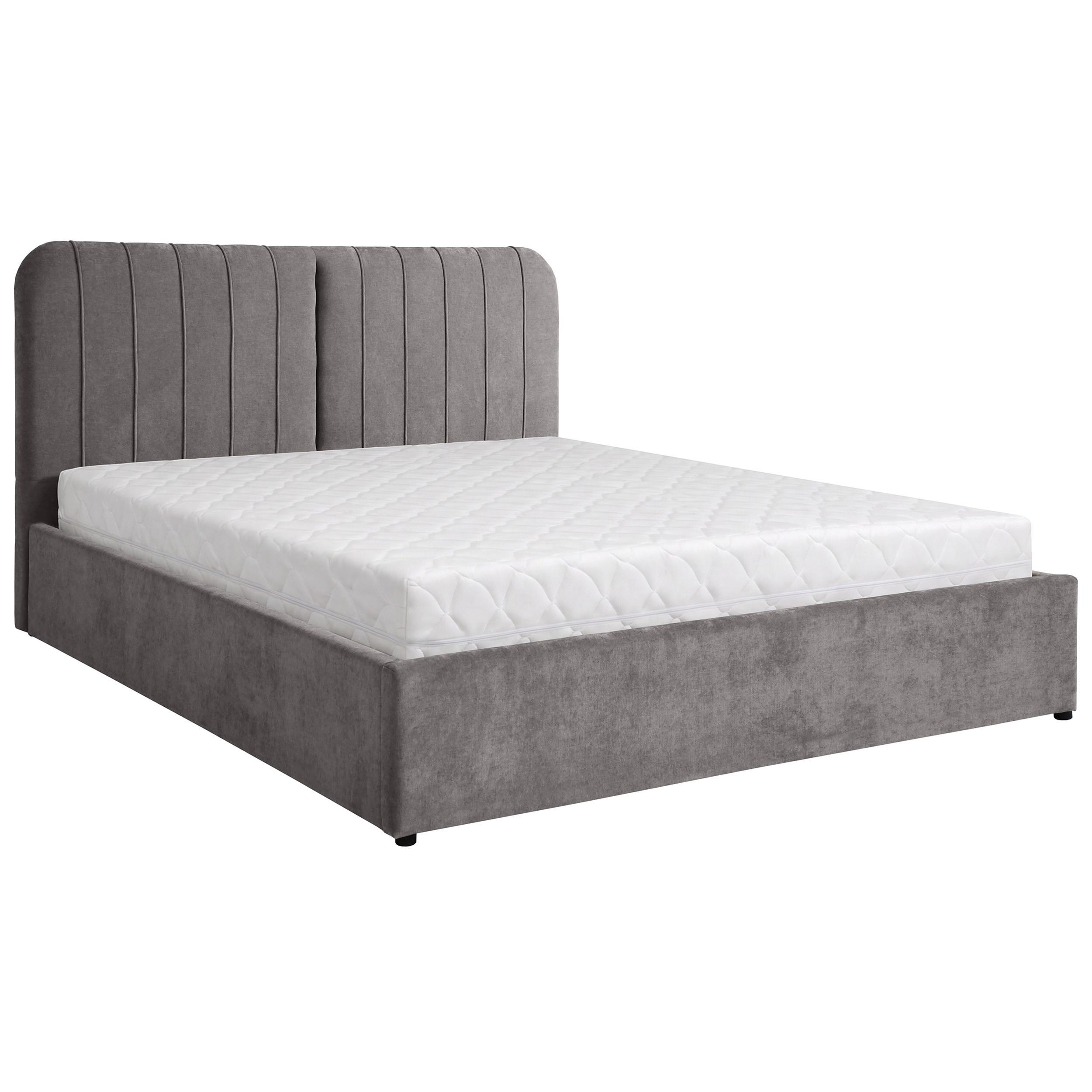 POLSTERBETT Livre mit Taschenfedernmatratze 26 cm, mit Bettkasten, 160x200 cm, Chenille-Stoff, Dunkelgrau - Dunkelgrau, Textil (160/200cm) - Beautysofa