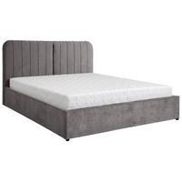 POLSTERBETT Livre mit Taschenfedernmatratze 26 cm, mit Bettkasten, 160x200 cm, Chenille-Stoff, Dunkelgrau - Dunkelgrau, Textil (160/200cm) - Beautysofa