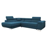 ECKSOFA Torezio Cord, Seite: Links - Blau, Holz/Textil (274/203cm) - MIRJAN24