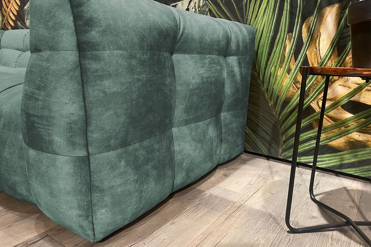 SOFA RIO Petrol Velvet - Petrol/Schwarz, Textil (207/68/105cm) - KAWOLA