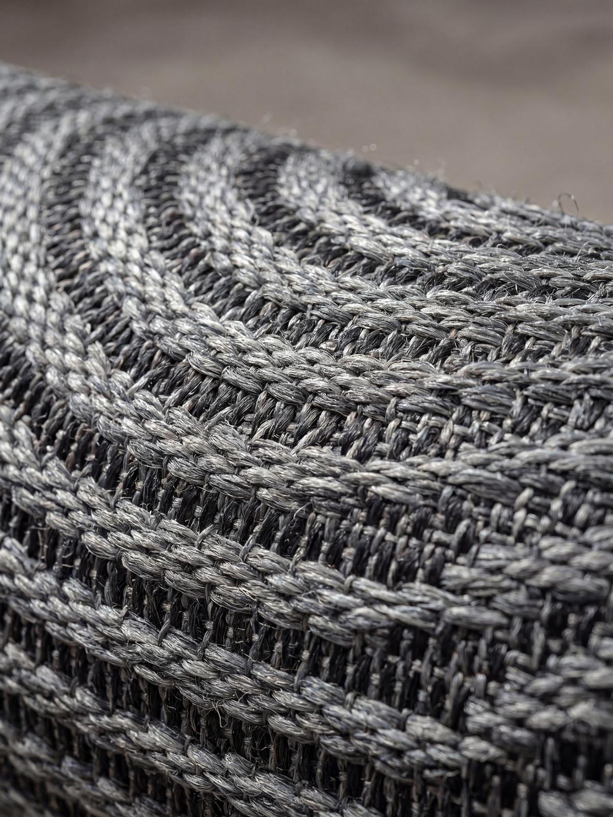 FLACHWEBTEPPICH Geometrisch BORNO Polypropylen Anthrazit 120 x 170 cm - Anthrazit, Textil (120/170cm) - KADIMA DESIGN