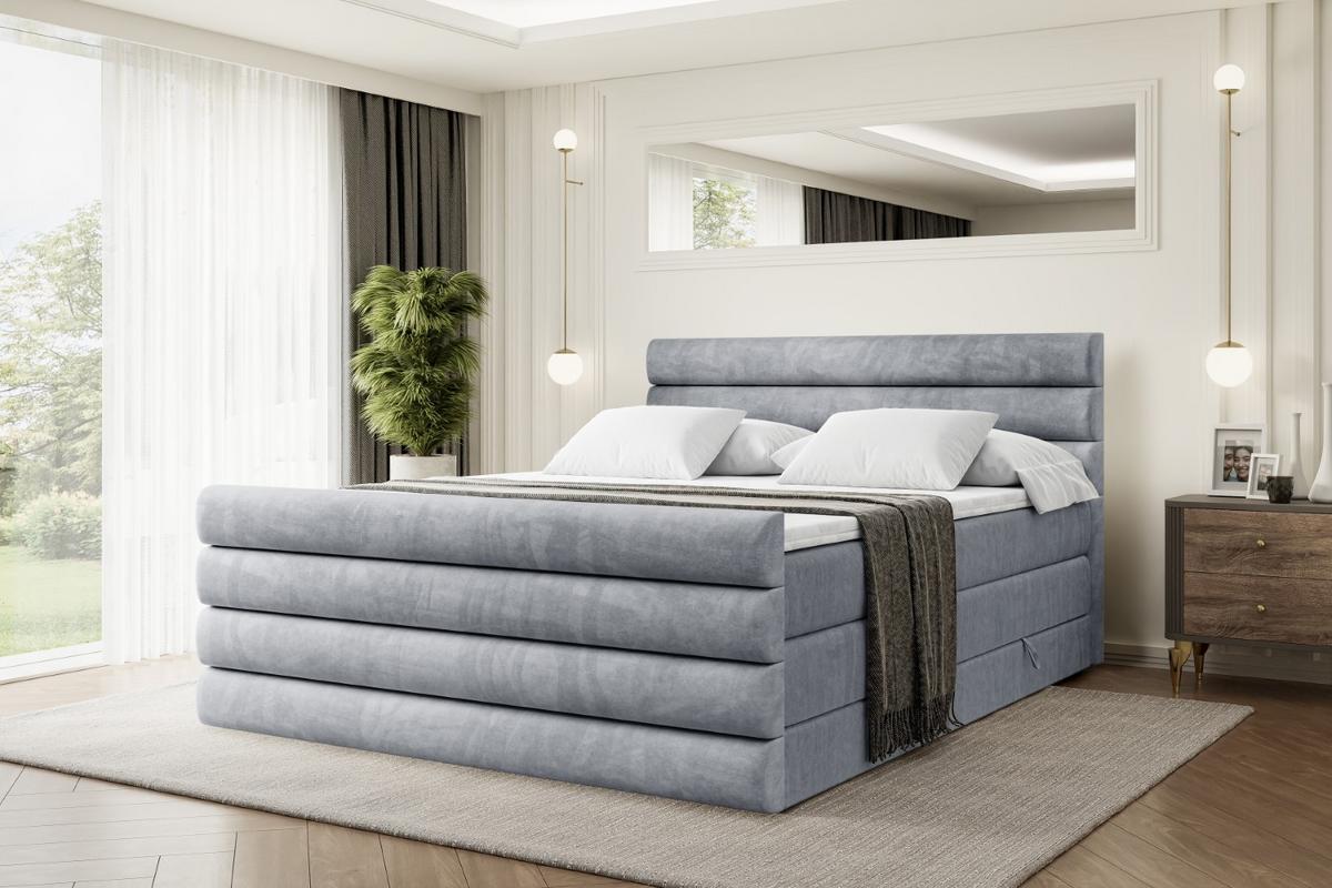 BOXSPRINGBETT CELESTIA-Z KING - 180x200 - H3/H4 - Grau - Grau, Holzwerkstoff (180/200cm) - ALTDECOR