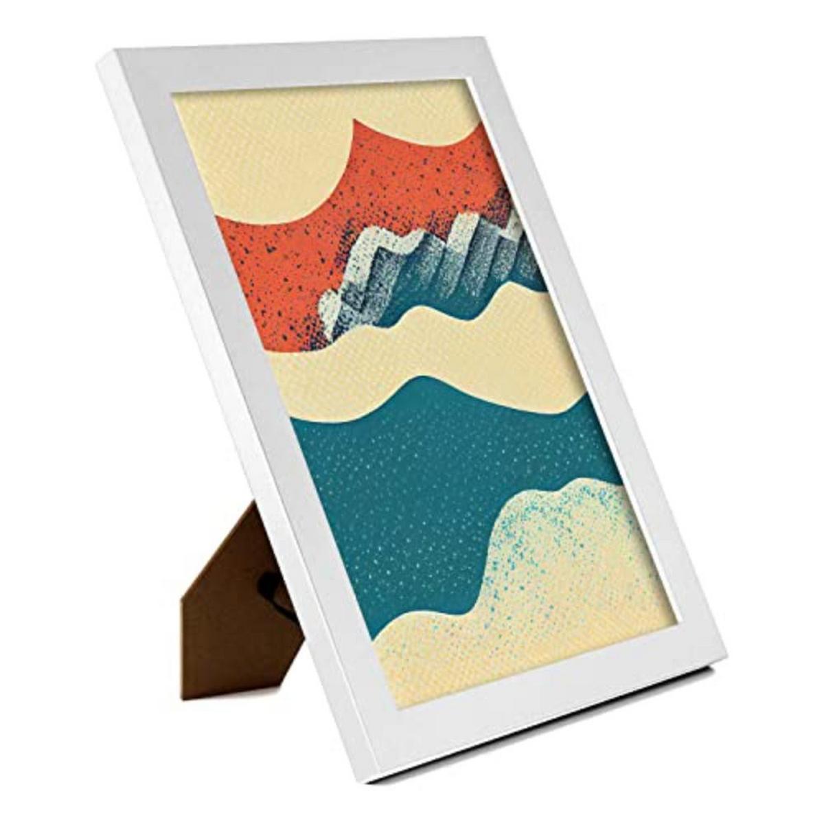 POSTER Set mit 4 Abstrakt Wellen Moderne Galaxien A4 Weißer Rahmen - Weiß, Papier (29.7/3cm) - Nacnic