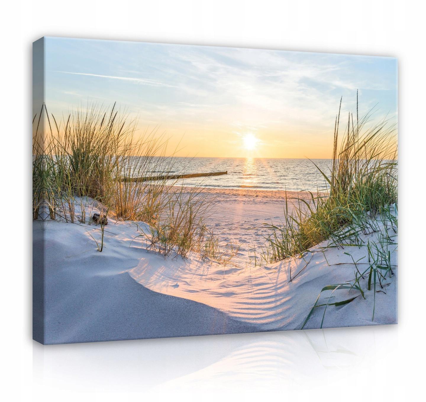 LEINWANDBILD Strand Meer Bilder Modern 100x70 - Multicolor, Holzwerkstoff (100/70cm) - Wallarena