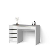 SCHMINKTISCH Imola Weiß/Gold ohne Spiegel - Goldfarben/Weiß, Holzwerkstoff (55/120/75cm) - Livinity®