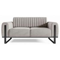 SOFA Parissa 164 cm - Hellgrau/Schwarz, Textil/Metall (164/79/92cm) - Selsey
