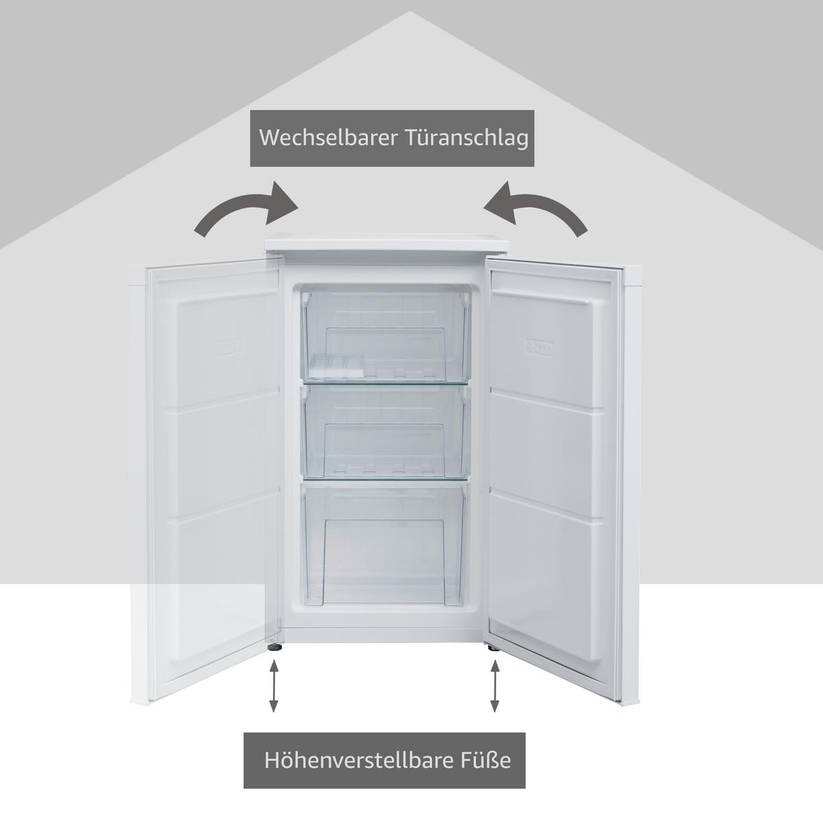 GEFRIERSCHRANK, 63 Liter Nutzinhalt, 4-Sterne, klein, leise, weiß, CF-34-101-W - Weiß, Kunststoff/Metall (48/82.1/51cm) - Telefunken