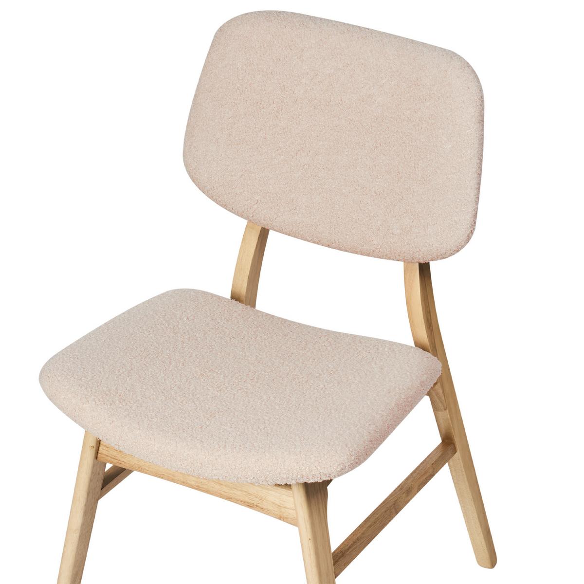 ESSZIMMERSTUHL 2er-Set Bouclé Hellbraun/Beige Elaine - Beige, Textil (48/81/54cm) - Beliani