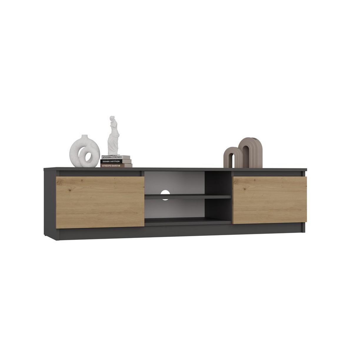 LOWBOARD Anthrazit, Artisan 140/36/40 - Anthrazit, Holzwerkstoff (140/36/40cm) - RAUMHIRSCH FURNITURE