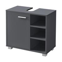 WASCHBECKENUNTERSCHRANK Narvik - Dunkelgrau, Holzwerkstoff (60/55.6/31cm) - [en.casa]