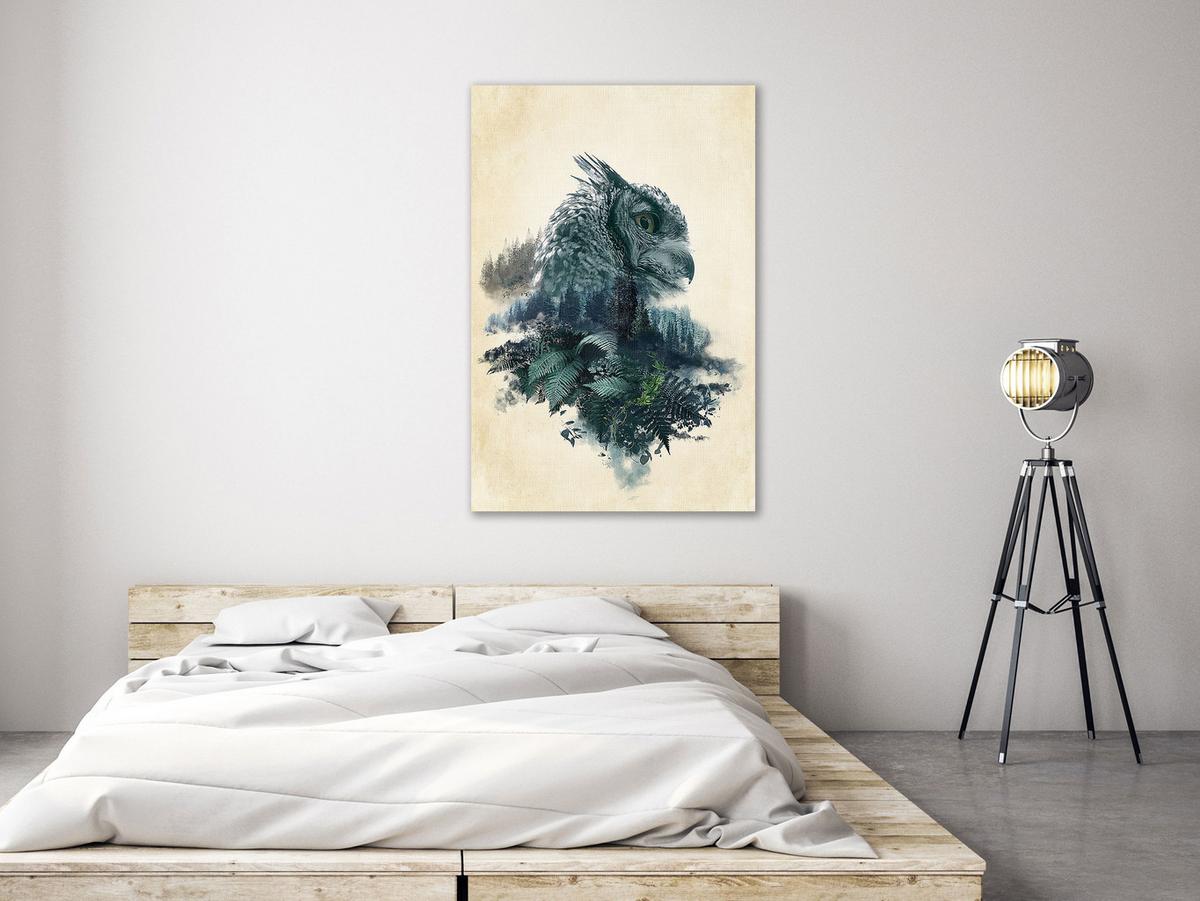 KUNSTDRUCK Beige 60/90 cm - Beige/Grün, Textil (60/90cm) - KUNSTLOFT