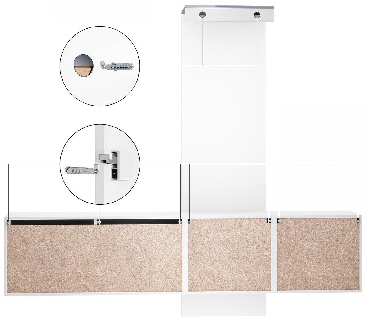 GARDEROBE Carlton Paneel in Eiche Nature - Eichefarben, Holzwerkstoff (208/193/35cm) - Vladon