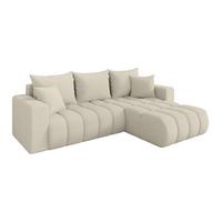 ECKSOFA mit Schlaffunktion Ottomane Rechts MILA-L-v1 277x195x86 Beige Bouclé - Sandfarben/Beige, Holzwerkstoff/Kunststoff (277/194cm) - ALTDECOR