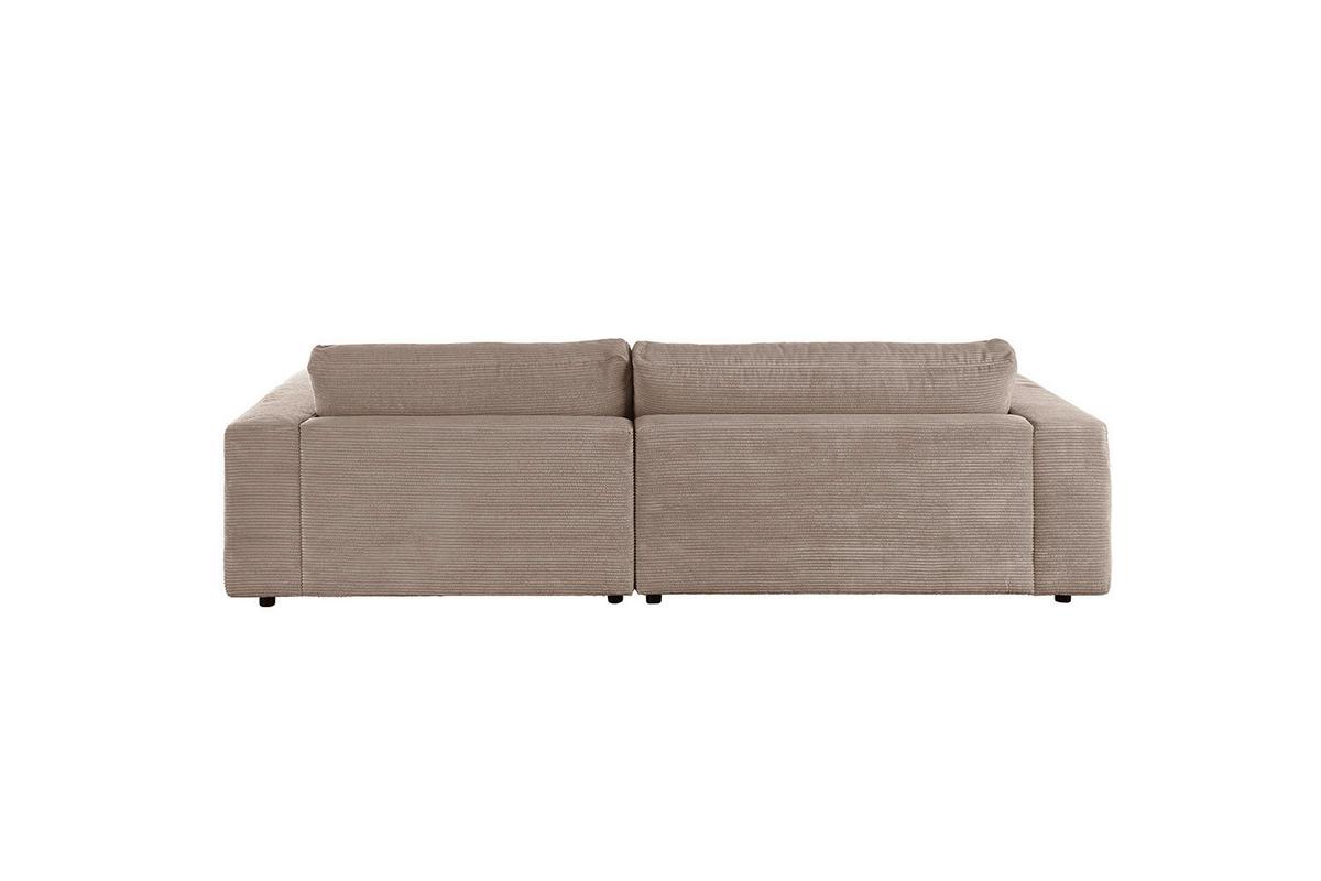 ECKSOFA MADELINE Taupe Cord - Taupe/Schwarz, Kunststoff/Textil (270/190cm) - KAWOLA