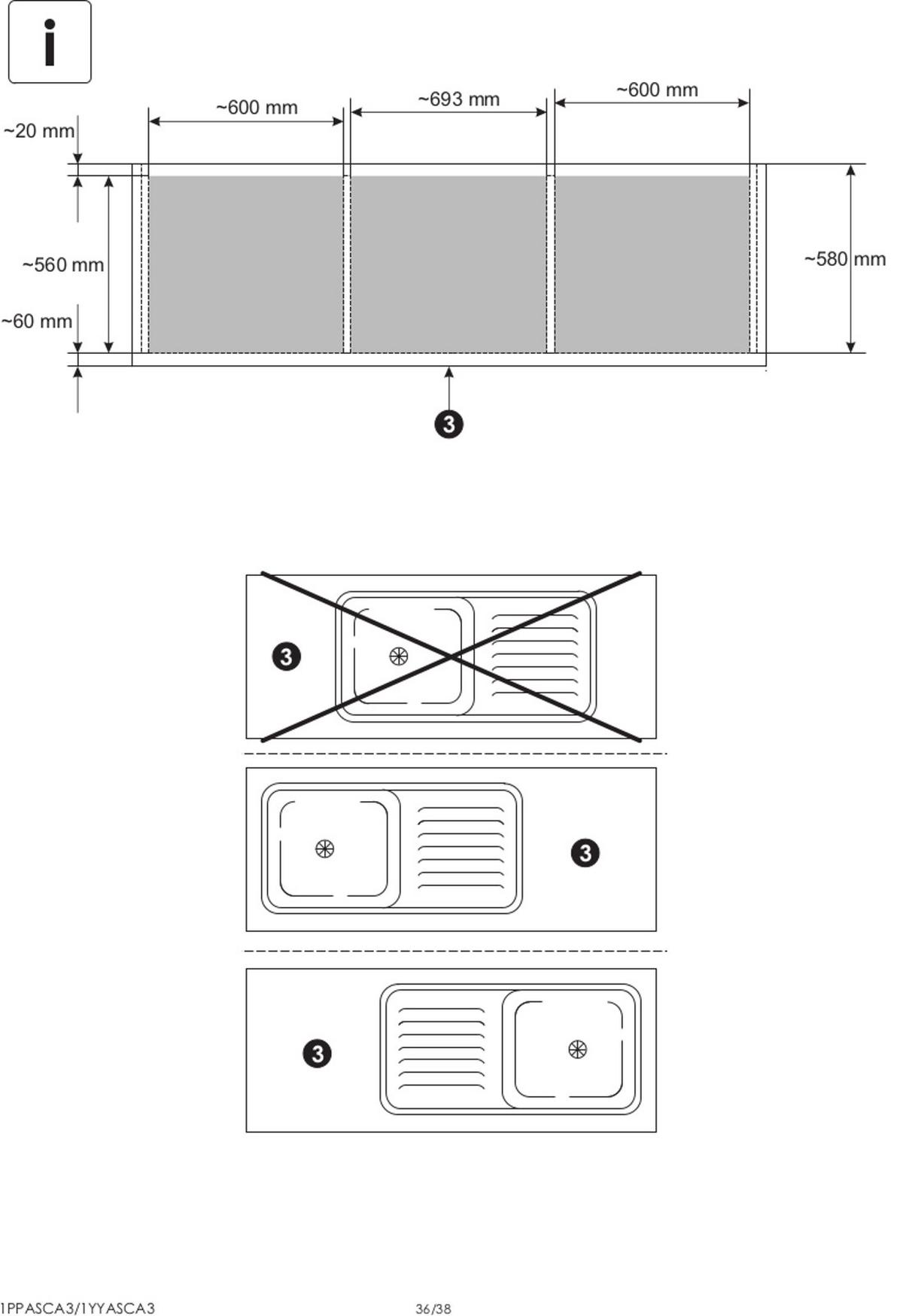 KÜCHENSCHRANK used wood hell, anthrazit 201 cm, Unterschrank für Spüle oder Kochfeld - Anthrazit/Schwarz, Holzwerkstoff/Metall (201/93/64cm) - Furn.Design