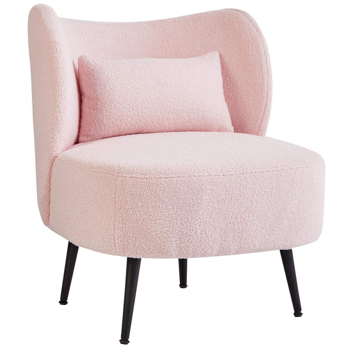 SESSEL Pastellrosa Otsby - Pink/Schwarz, Textil (60/76/55cm) - Beliani