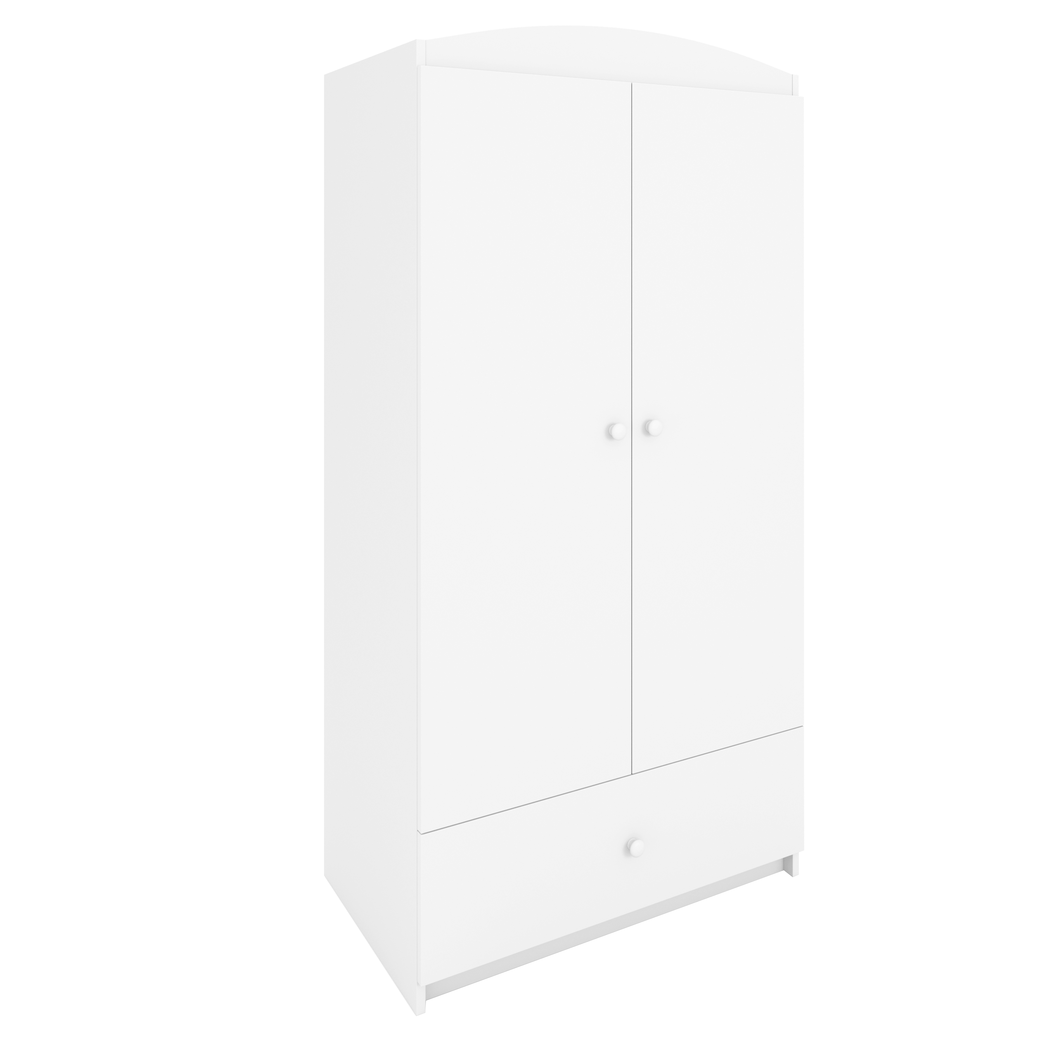 KINDERKLEIDERSCHRANK Basic - Weiß, Holzwerkstoff (90/175/52cm) - RAUMHIRSCH FURNITURE