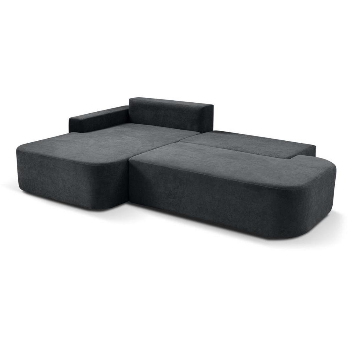 ECKSCHLAFSOFA Gavi graphit velours links - Graphitfarben, Textil (269/171cm) - Beautysofa