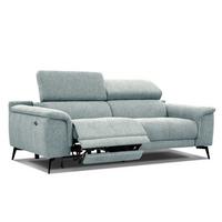 RELAXSOFA FIERO 3-Sitzer mit 1 Relaxfunktion, mintgrün - Schwarz/Mintgrün, Holzwerkstoff/Textil (212/82/103cm) - Wozimo